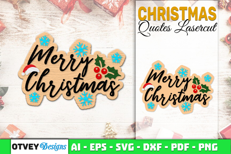 Christmas Quotes Vintage Lasercut