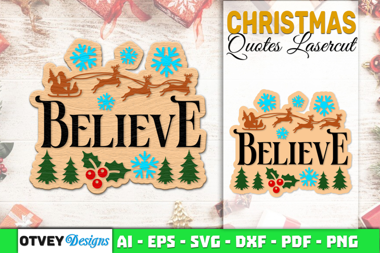 Christmas Quotes Vintage Lasercut