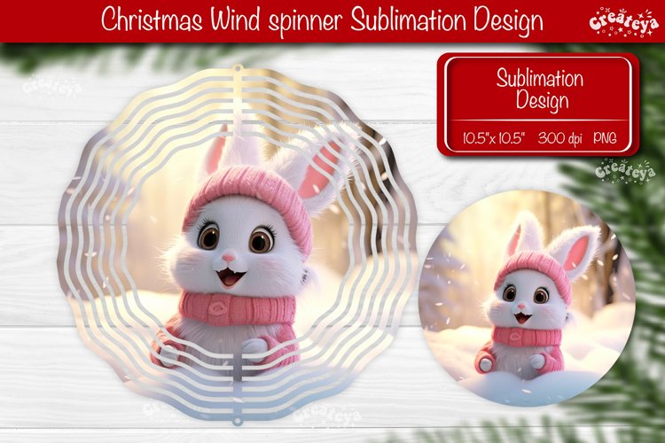 Christmas Wind spinner Round Wind spinner Pink Bunny