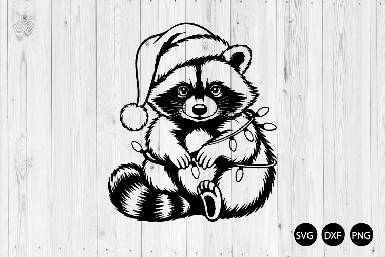 Raccoon Christmas SVG, Funny Christmas SVG, Animal SVG