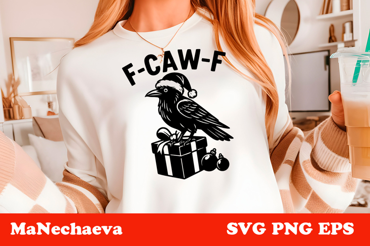 Funny Christmas Raven SVG | Merry F-CAW-F Sublimation