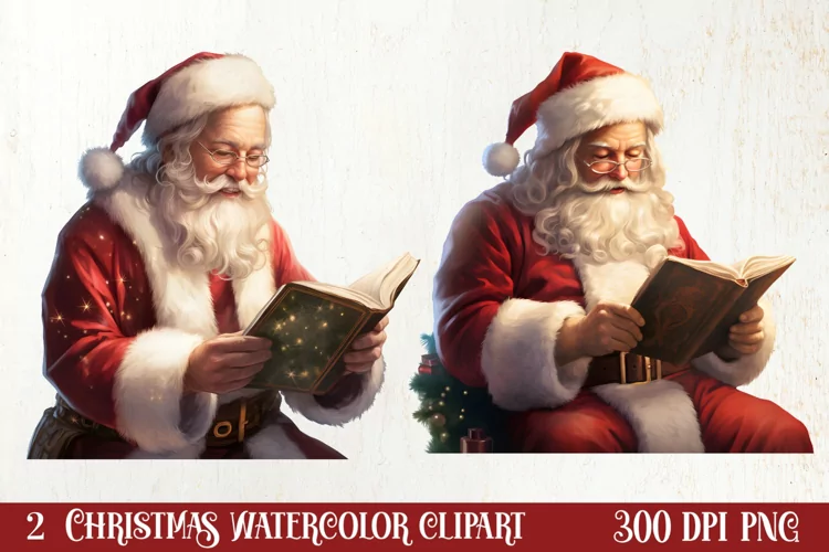 Christmas Reading Sublimation, Christmas Clipart