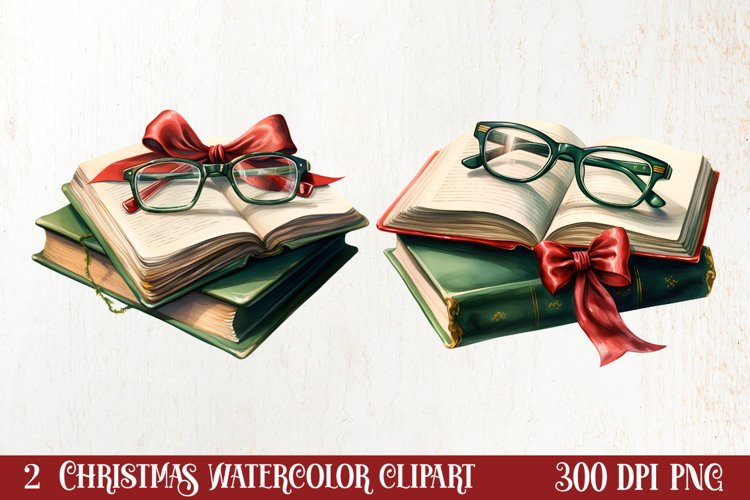 Christmas Reading Sublimation, Christmas Clipart example image 1
