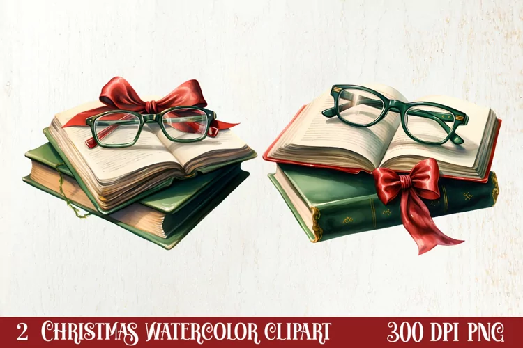 Christmas Reading Sublimation, Christmas Clipart