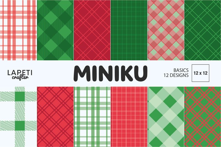 Red and green Christmas plaid papers featuring tartan, gingham and classic check patterns.