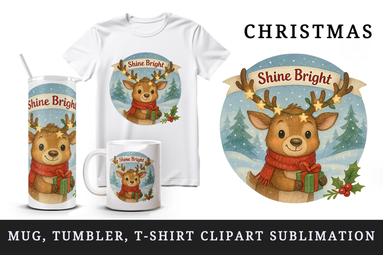 Christmas reindeer tumbler, mug wrap clipart sublimation png