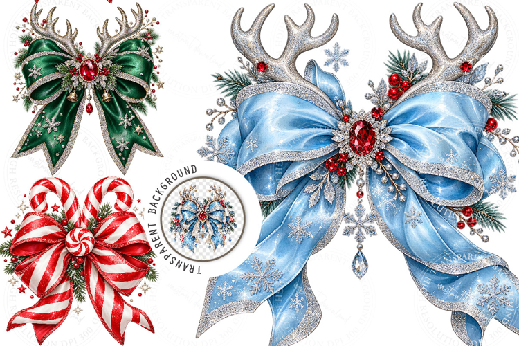 Christmas Reindeer Bow PNG