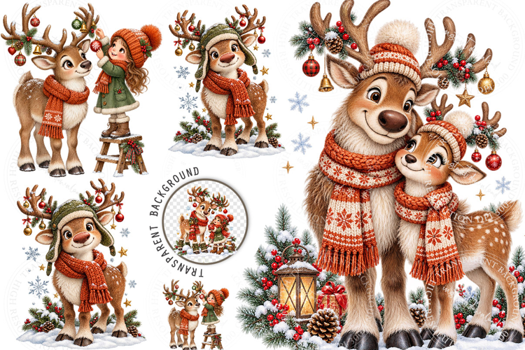 Christmas Reindeer Clipart PNG, Christmas Reindeer Png