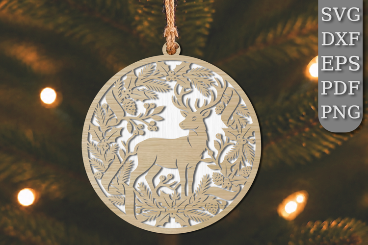 Christmas Reindeer Forest Laser Cut SVG