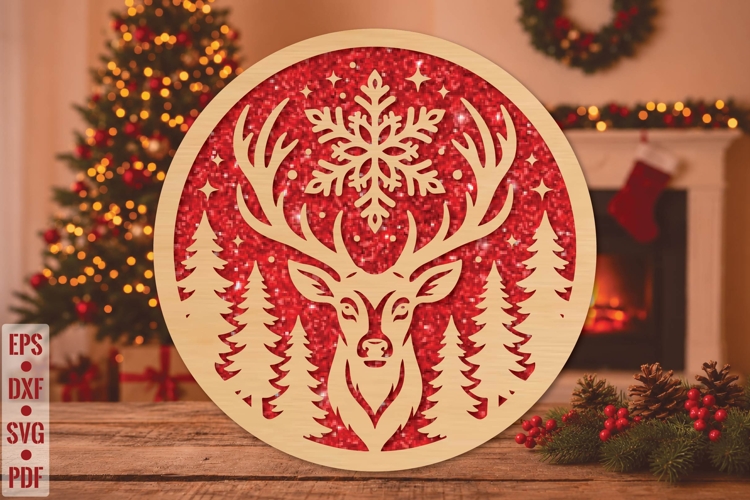 Christmas Reindeer Laser Cut SVG