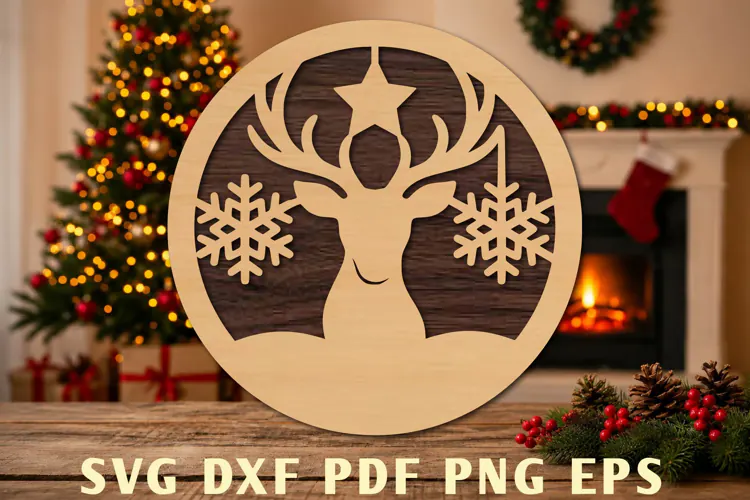 Christmas Reindeer Laser Cut SVG