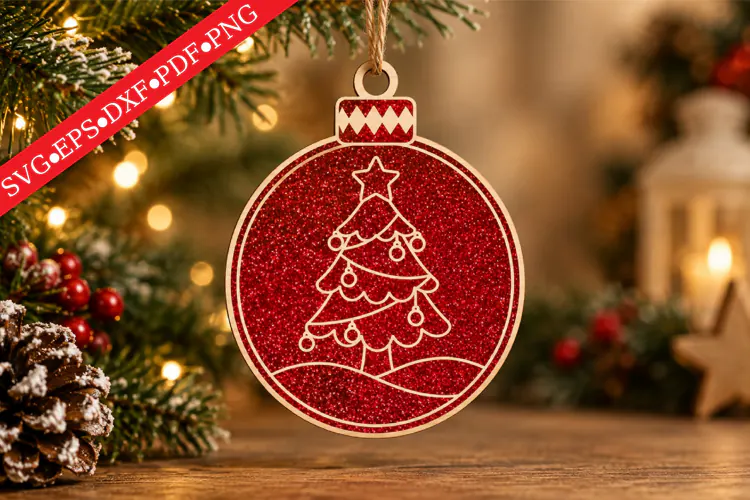 Christmas Reindeer Ornament SVG