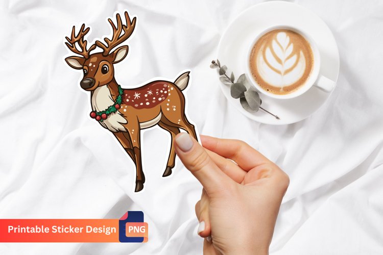 Christmas Reindeer Sticker, Christmas Reindeer Decal