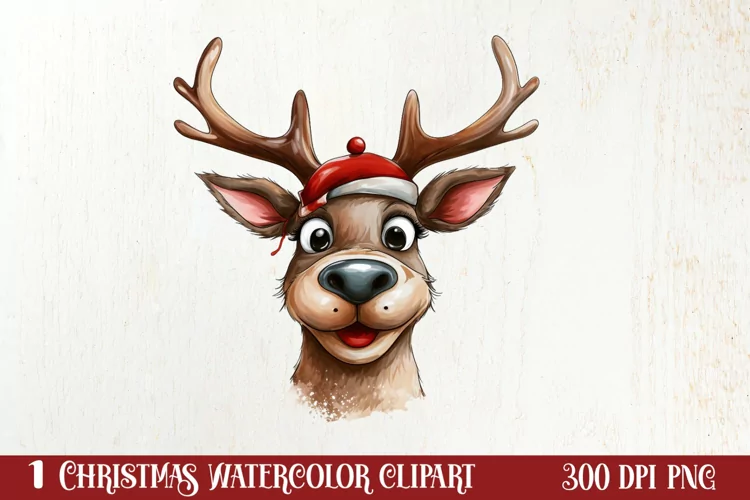 Christmas Reindeer Sublimation Clipart, Christmas SVG