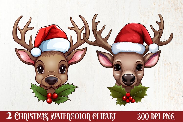 Christmas Reindeer Sublimation Clipart, Christmas SVG