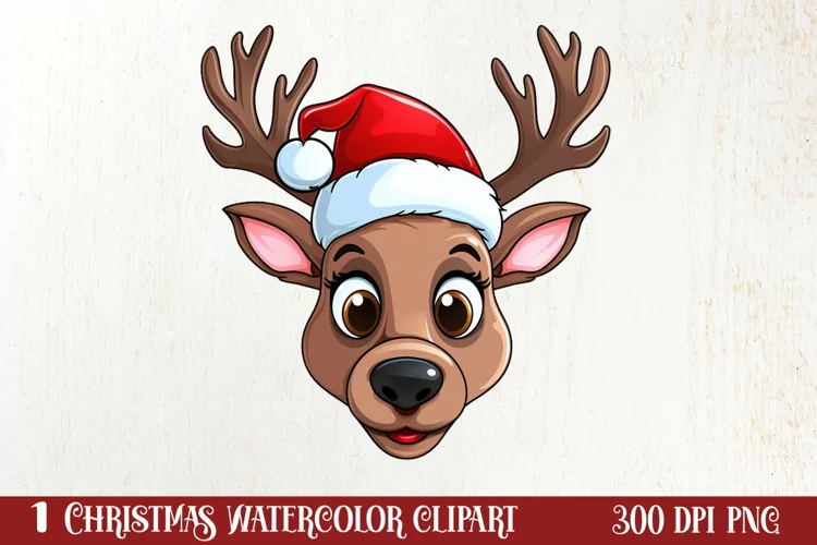 Christmas Reindeer Sublimation Clipart, Christmas SVG