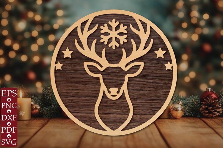 Christmas Reindeer SVG Laser Cut example image 1