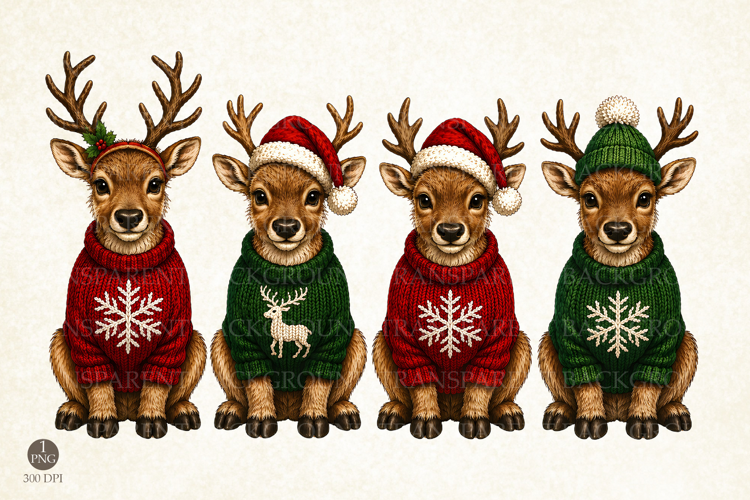 Christmas Reindeer Sweater PNG Doodle,Deer Winter Graphic