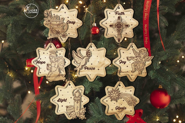 Laser Cut Wooden Christmas Ornaments