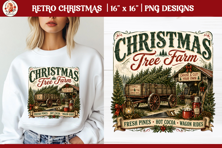 Retro Christmas Tree Farm Design | Fresh Pines