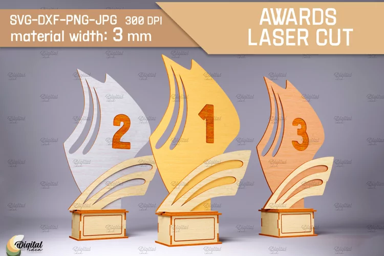 3D Awards Laser Cut. Sports Trophies SVG
