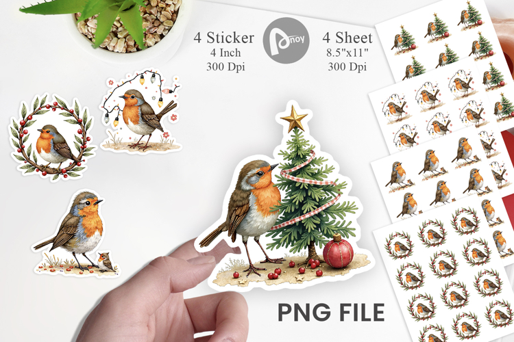 Christmas Robin Wonders Sticker