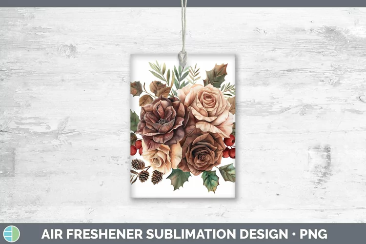 Christmas Rose Air Freshener Sublimation Car Freshener Desig