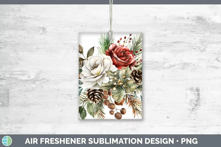 Christmas Rose Air Freshener Sublimation Car Freshener Desig