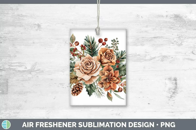 Christmas Rose Air Freshener Sublimation Car Freshener Desig