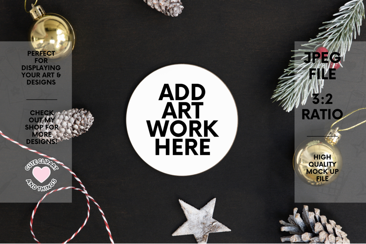 Coaster Mock Up | Dark Christmas Coaster Mock Up