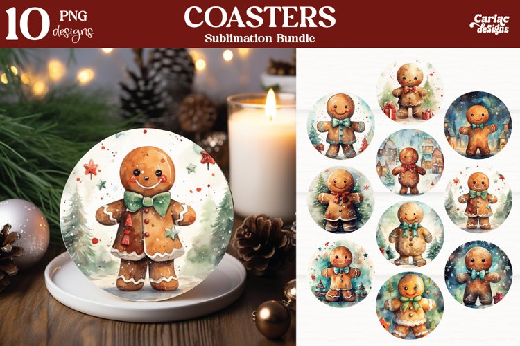 Christmas Round Coaster Sublimation Bundle