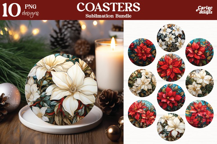 Christmas Round Coaster Sublimation Bundle
