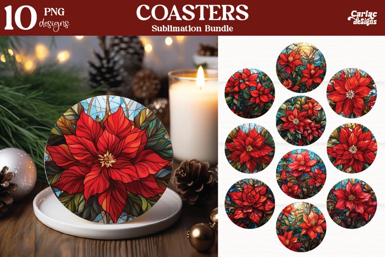 Christmas Round Coaster Sublimation Bundle