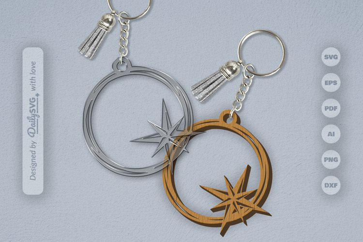 Christmas Round Keychain SVG