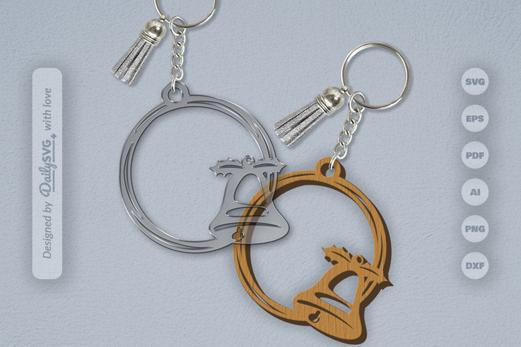 Christmas Round Keychain SVG