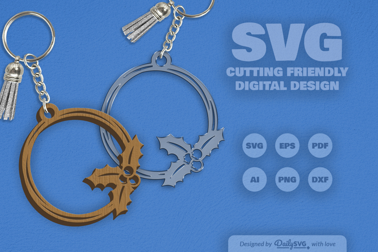 Christmas Round Keychain SVG