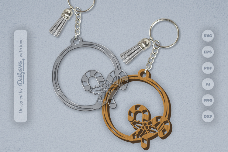 Christmas Round Keychain SVG