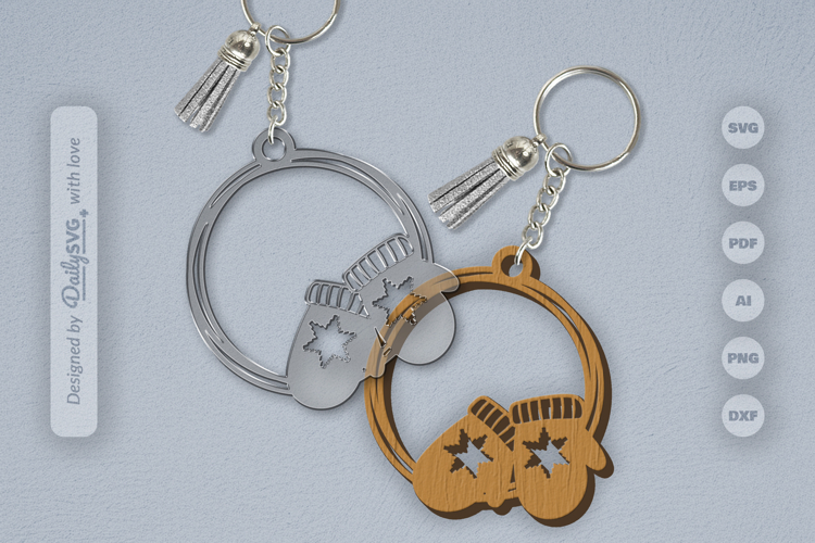 Christmas Round Keychain SVG