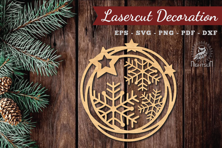 Christmas Round Lasercut Decoration