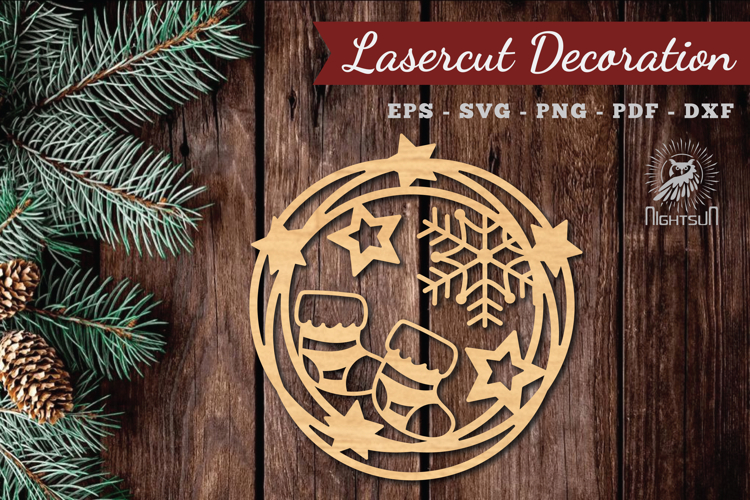 Christmas Round Lasercut Decoration