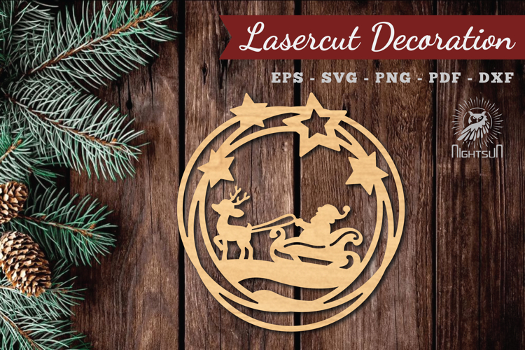 Christmas Round Lasercut Decoration