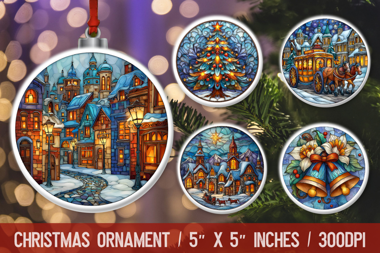Christmas Round Ornament | Ornament PNG Sublimation Design