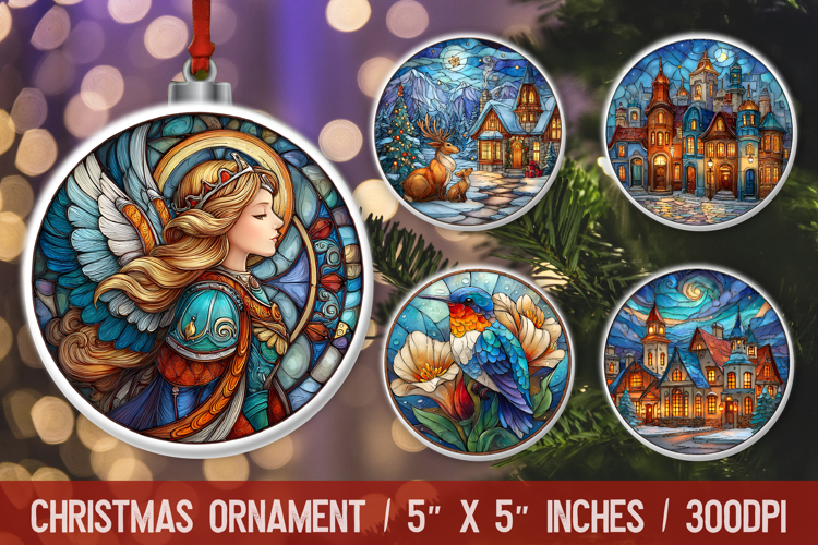Christmas Round Ornament | Ornament PNG Sublimation Design