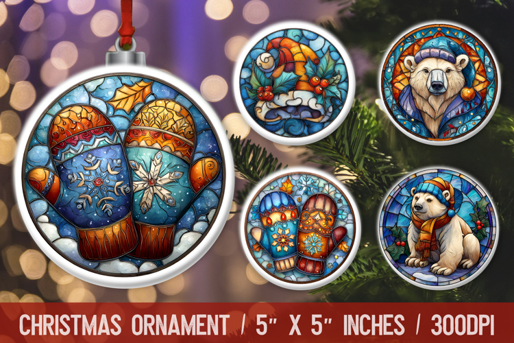 Christmas Round Ornament | Ornament PNG Sublimation Design