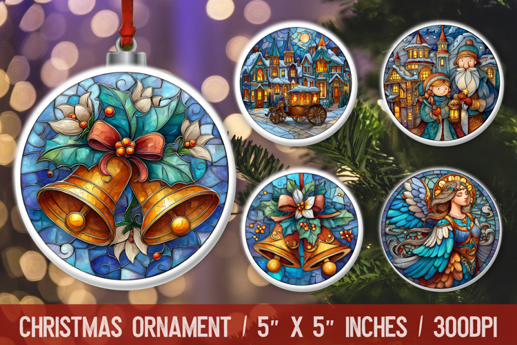 Christmas Round Ornament | Ornament PNG Sublimation Design