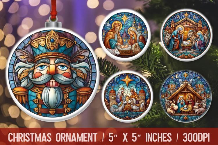 Christmas Round Ornament | Ornament PNG Sublimation Design