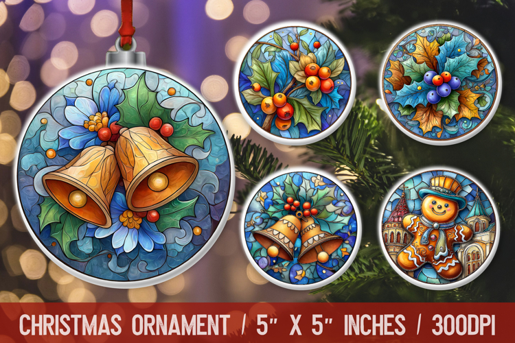 Christmas Round Ornament | Ornament PNG Sublimation Design