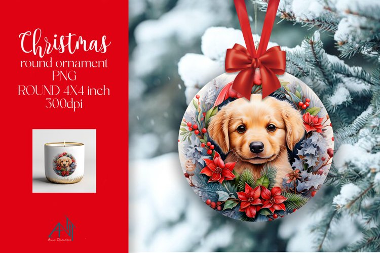 Christmas Round Ornament Sublimation PNG