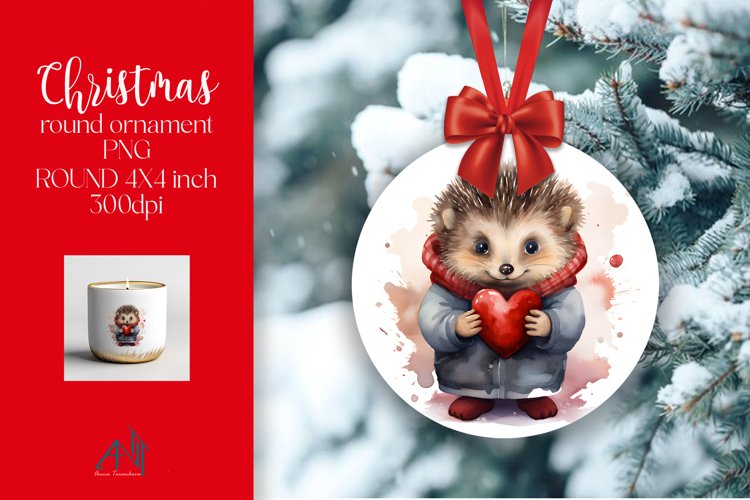 Christmas Round Ornament Sublimation PNG