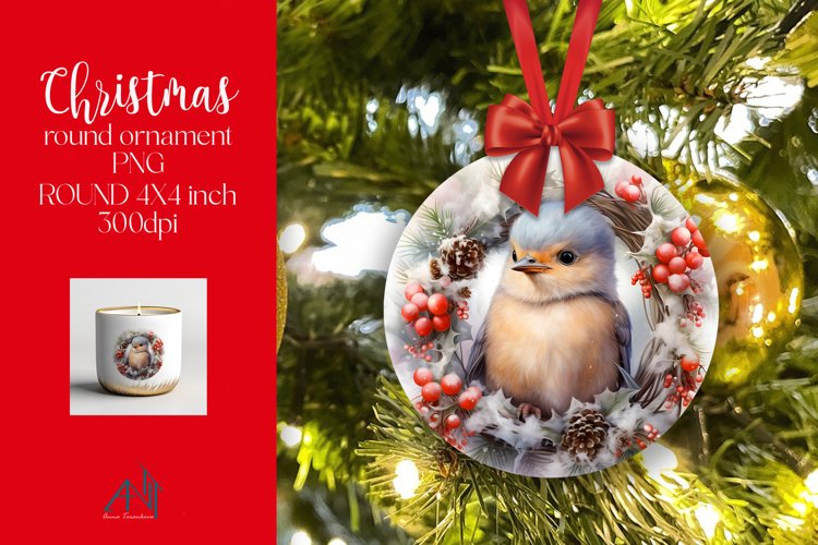 Christmas Round Ornament Sublimation PNG